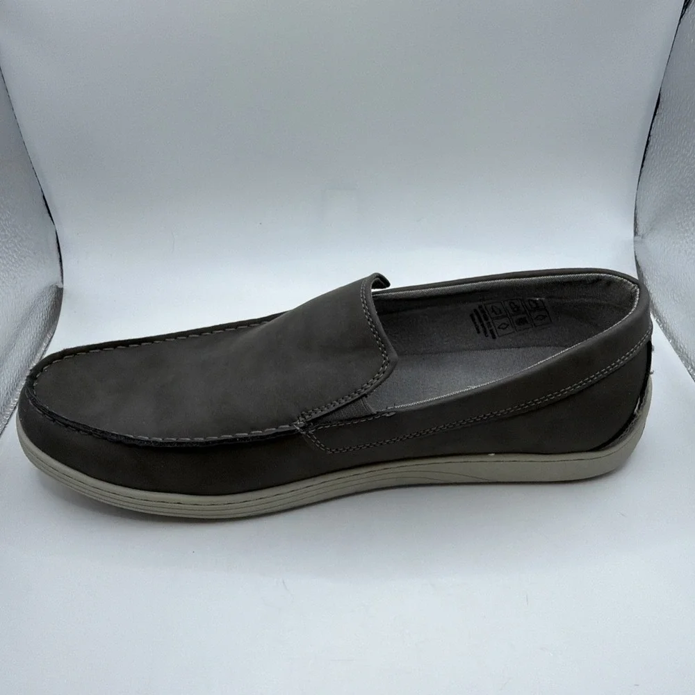 Izod Mens Seapoint Gray Sneaker Slip On Boat Beach Shoe Memory Foam. New Size 12